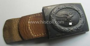 WH (Luftwaffe) bluish-grey-coloured, steel-based belt-buckle being a maker- (ie. 'R. …