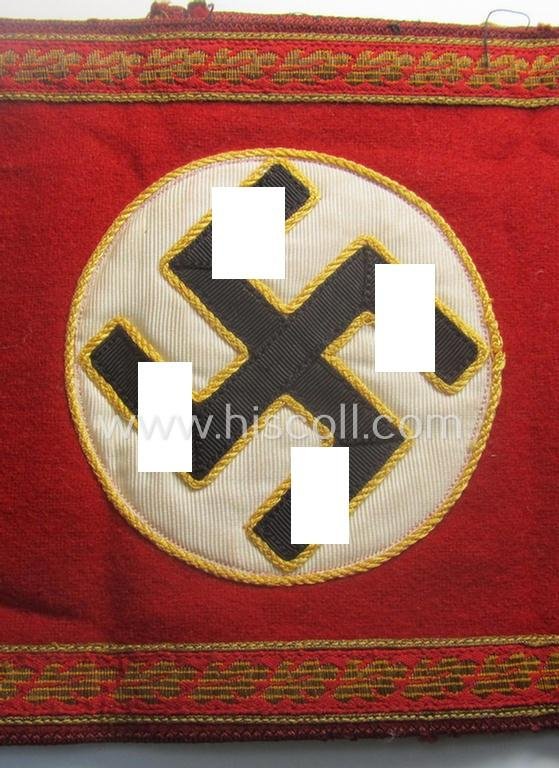 Stunning - and equally very rarely encountered! - N.S.D.A.P.-type, smooth-woolen-based armband (ie. 'Armbinde') as was intended for usage by an: 'N.S.D.A.P. Gauleiter eines Amtes' that still retains its period 'RzM'-etiket — image 2
