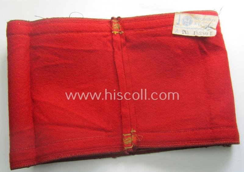 Stunning - and equally very rarely encountered! - N.S.D.A.P.-type, smooth-woolen-based armband (ie. 'Armbinde') as was intended for usage by an: 'N.S.D.A.P. Gauleiter eines Amtes' that still retains its period 'RzM'-etiket — image 5