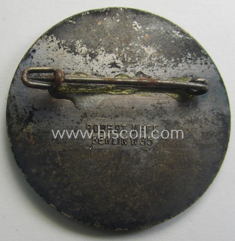 Fairly luxuriously-styled so-called: 'Reichsnährstand'- (ie. 'RNSt.'-) related day-badge (ie. 'tinnie') as was issued to commemorate an: 'RNSt.'-gathering ie. show entitled: '4. Reichnährstands-Austellung - München - 1937' — image 2