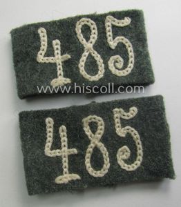 Pair of WH (Heeres) 'Infanterie'-related, 'Schulterstück-Überschuben': 'Soldat des Infanterie-Rgts. 485'