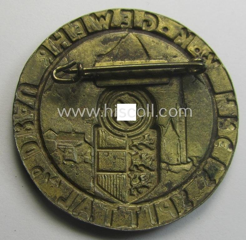 Unsual, golden-toned- and partly enamelled: 'Veranstaltungsabzeichen des Standschützenverbandes Tirol-Vorarlberg' depicting the text: 'K.K. Gewehr - Kreis Spittal a.d. Drau' — image 2