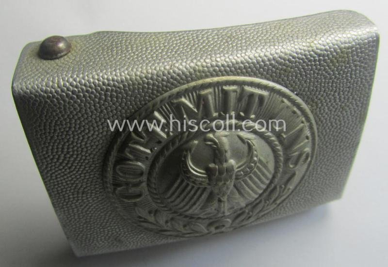 Unusual, 'Reichswehr'-period, silverish-coloured- and/or typical nickle-chrome-based belt-buckle (ie. 'Koppelschloss für Unteroffiziere u. Mannschaften') that comes in a just minimally used- ie. worn, condition — image 3
