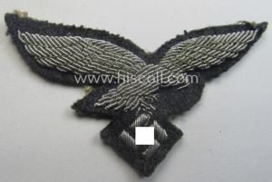 WH (Luftwaffe) officers'-pattern visor-cap-eagle (ie. 'Adler für LW-Offiziers-Schirmmütze') being a …