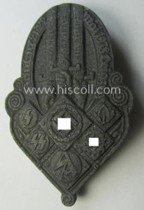 Commemorative, greyish-coloured, N.S.D.A.P.-related 'tinnie' being a non-maker-marked example depicting an …