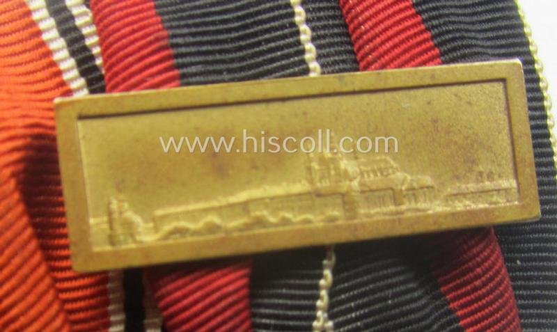 Two-pieced, WH (Heeres o. Kriegsmarine) medal-bar (ie.: 'Doppelspange') showing resp. an Austrian and Czech 'Anschluss'-medal (which latter comes with a firmly attached 'Prager Burg-Spange') — image 3