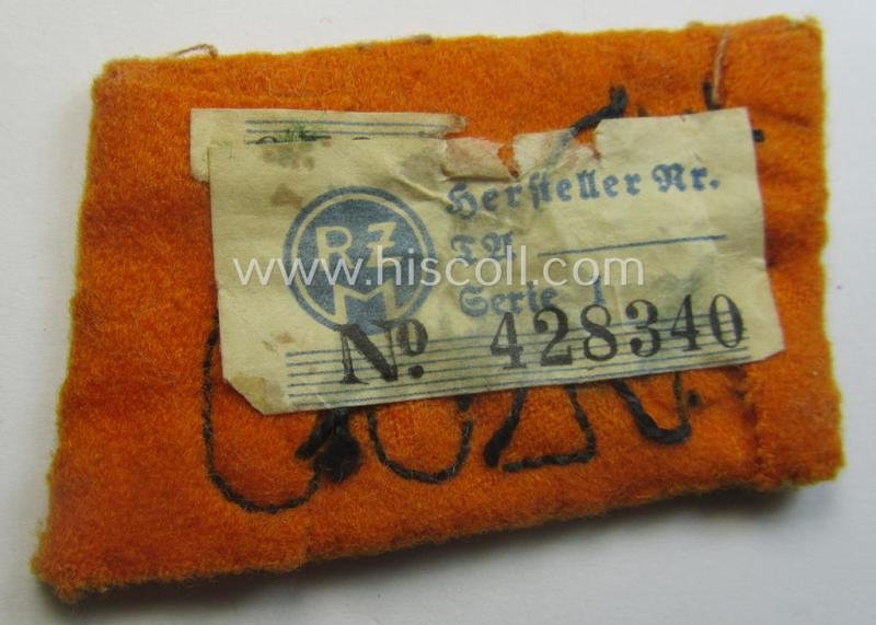 Single, SA (ie. 'Sturmabteilungen') collar-patch (ie. 'Kragenspiegel'): 'SA-Mitglied' serving within the: 'SA-Standarte I/255' ('SA-Gruppe Elbe o. Neckar') — image 2