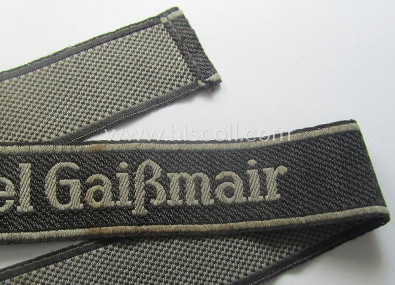 Minimally used and/or worn, Waffen-SS cuff-title (ie. 'Ärmelstreifen') as executed in neat 'BeVo'-weave pattern as intended for a member serving within the: 'SS-Geb.Jäger-Regiment 12' - 'Michael Gaißmair' — image 3