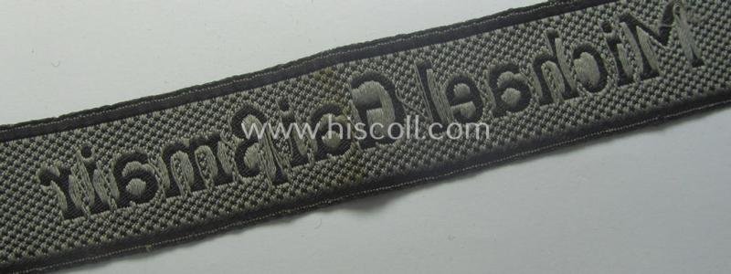 Minimally used and/or worn, Waffen-SS cuff-title (ie. 'Ärmelstreifen') as executed in neat 'BeVo'-weave pattern as intended for a member serving within the: 'SS-Geb.Jäger-Regiment 12' - 'Michael Gaißmair' — image 5