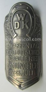 Rarely seen, commemorative, 'Waffenring Deutscher Kavallerie'- (ie. 'WDK'-) related 'flag-pole-device' …