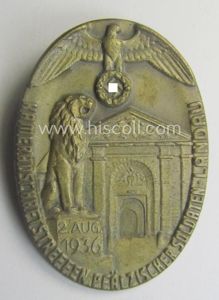 Commemorative, golden-bronze-toned and/or tin-based: 'N.S.K.O.V.'- (ie. veteran-) related 'tinnie' being …