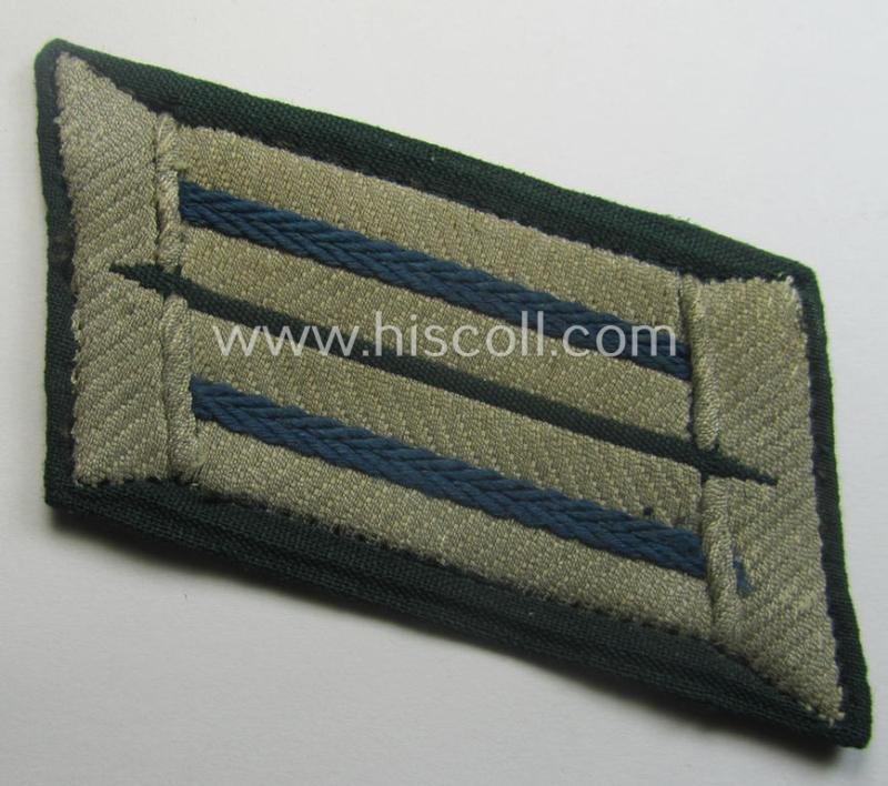 Moderately used pair of WH (Heeres) (later-war-pattern) officers'-type collar-tabs (ie. 'Kragenspiegel für Offiziere') as executed in 'BeVo'-weave pattern as was intended for an officer serving within the: 'Nachshub-Trpn.' — image 2