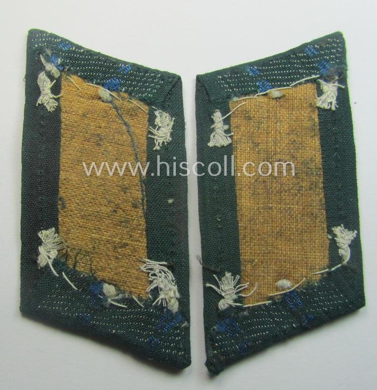 Moderately used pair of WH (Heeres) (later-war-pattern) officers'-type collar-tabs (ie. 'Kragenspiegel für Offiziere') as executed in 'BeVo'-weave pattern as was intended for an officer serving within the: 'Nachshub-Trpn.' — image 3