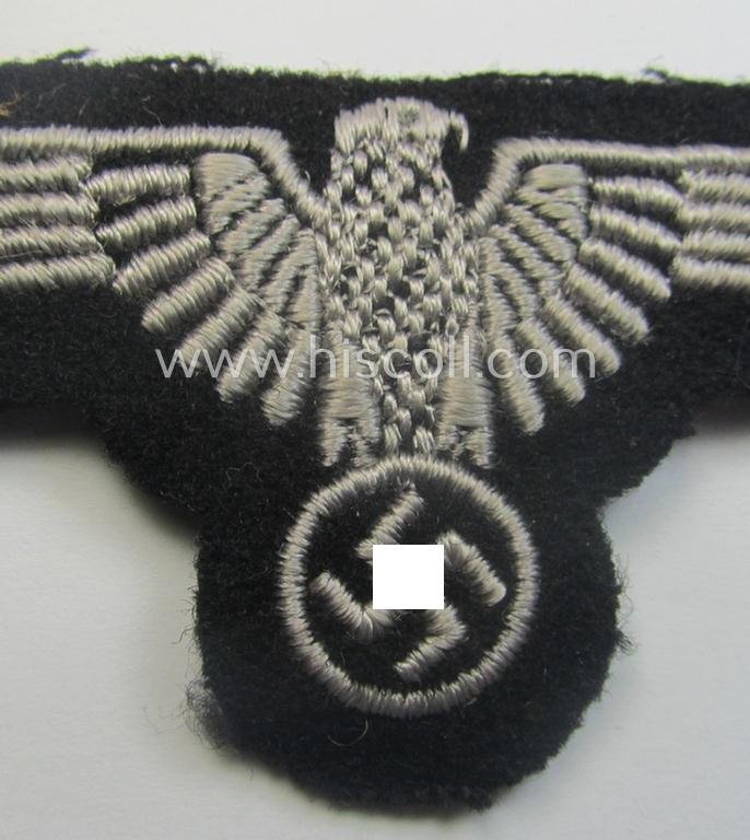 Mid- (ie. later-war-) pattern, 'SS' (ie. 'Waffen-SS') so-called: 'RzM-style' enlisted-mens'-/ie. NCO-pattern arm-eagle as was intended for usage by the various Waffen-SS troops throughout the war — image 2