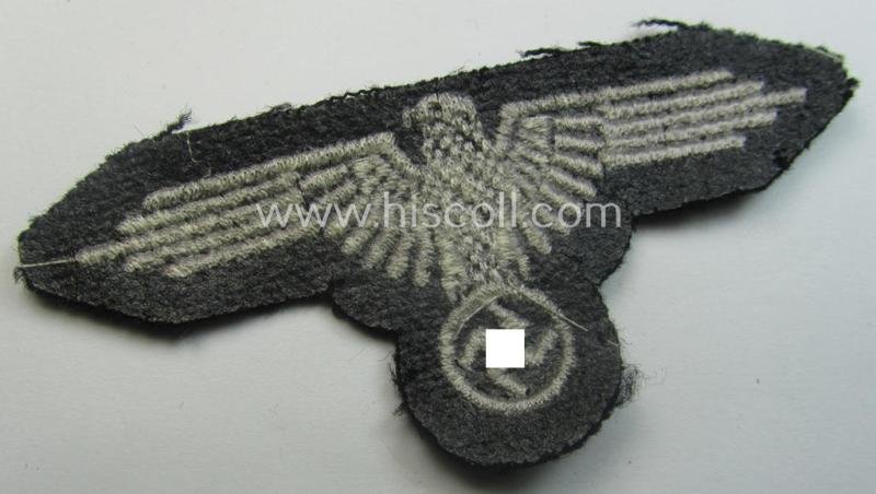 Mid- (ie. later-war-) pattern, 'SS' (ie. 'Waffen-SS') so-called: 'RzM-style' enlisted-mens'-/ie. NCO-pattern arm-eagle as was intended for usage by the various Waffen-SS troops throughout the war — image 3