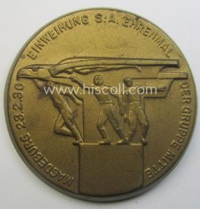 Commemorative SA- (ie. 'Sturmabteilungen'-) related 'tinnie' being a non-maker-marked example …