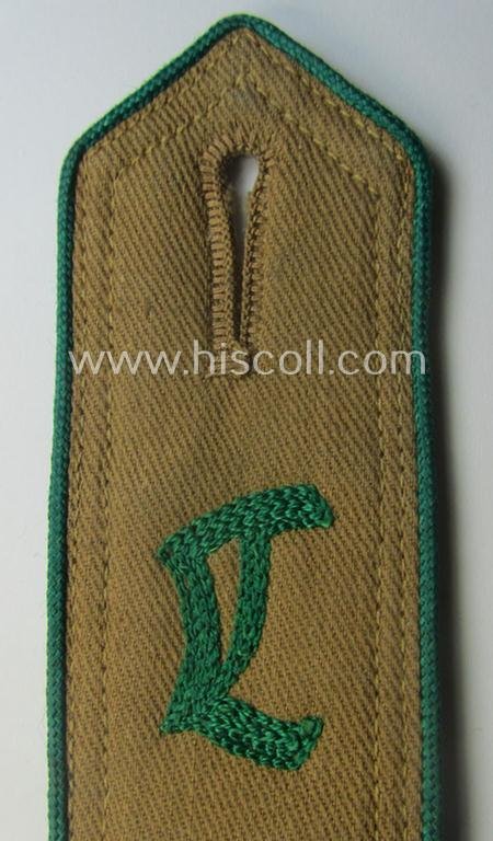 Single, (typical) early-period and neatly 'cyphered', so-called: 'Hitlerjugend' (HJ) 'Landjahr'-shoulderstrap as was intended for and used by a member with the rank of: 'Hitlerjunge' — image 2