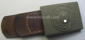 WH (Heeres) 'standard-pattern', field-grey-toned- and aluminium-based belt-buckle being a maker- …