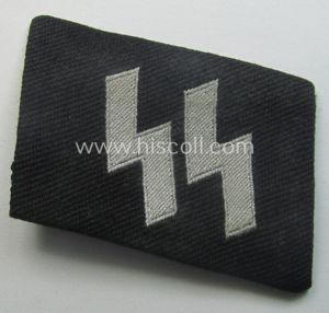 Waffen-SS - so-called: 'BeVo'-woven, enlisted-mens'- (ie. NCO-) type so-called: 'runes'-collar-tab …