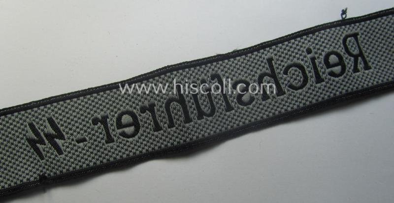 Truly worn Waffen-SS 1943/44-pattern cuff-title (ie. 'Ärmelstreifen') as was intended for a member serving within the: 16. SS-Panzer-Grenadier-Division 'Reichsführer SS' — image 5