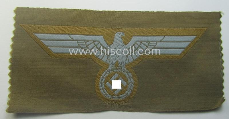 WH (Heeres) 'tropical-issue' (ie. DAK or: 'Deutsches Afrika Korps'-related-) breasteagle, as executed in neat so-called: 'BeVo'-weave style that comes in a 'virtually mint- ie. unissued'-, condition — image 2