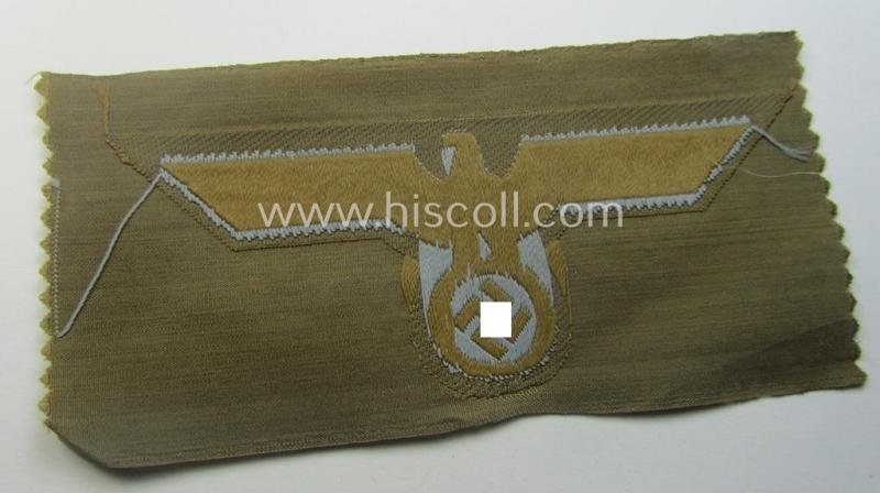 WH (Heeres) 'tropical-issue' (ie. DAK or: 'Deutsches Afrika Korps'-related-) breasteagle, as executed in neat so-called: 'BeVo'-weave style that comes in a 'virtually mint- ie. unissued'-, condition — image 4