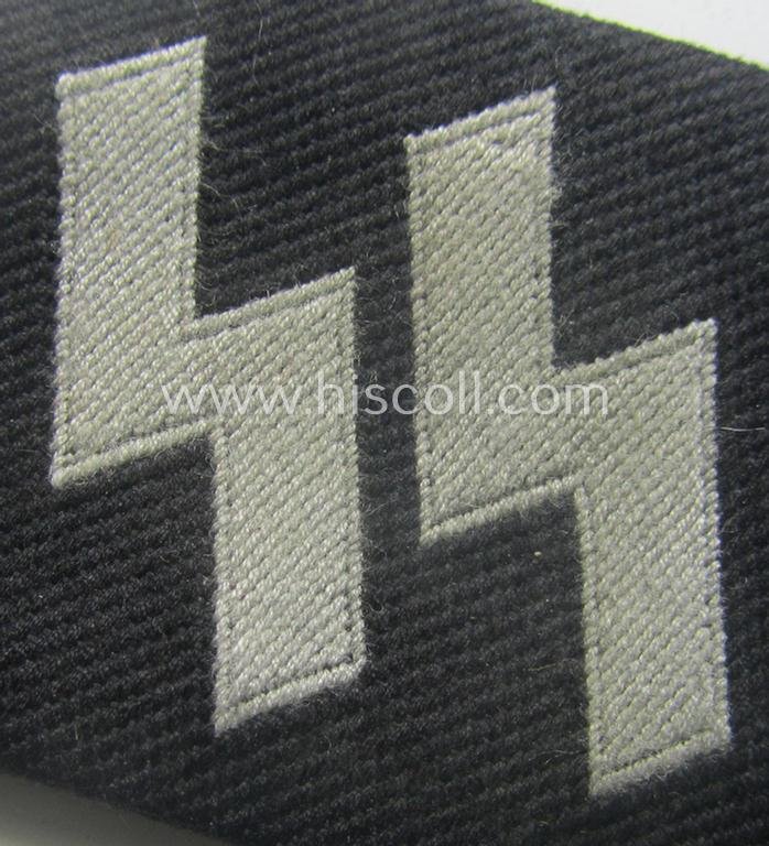 Waffen-SS - so-called: 'BeVo'-woven, enlisted-mens'- (ie. NCO-) type so-called: 'runes'-collar-tab as was intended for usage by the soldiers (ie. NCOs) of the Waffen-SS throughout the war — image 2