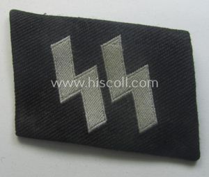 Waffen-SS - so-called: 'BeVo'-woven, enlisted-mens'- (ie. NCO-) type so-called: 'runes'-collar-tab …