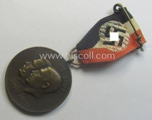 Darker-bronze-toned commemorative-medal (ie. 'Erinnerungs-Medaille') entitled: 'Hindenburg - Hitler - 30.1.1933 …