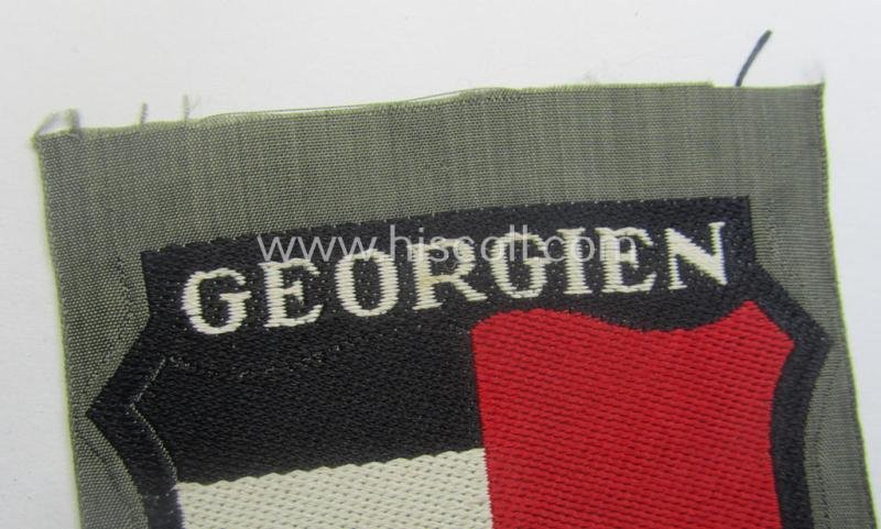 'BeVo'-type armshield entitled: 'Georgien' (being a 'virtually mint- ie. unissued' example as intended for a volunteer who served within the 'Deutsche Wehrmacht' ie. within the 'Georgisches Legion') — image 2