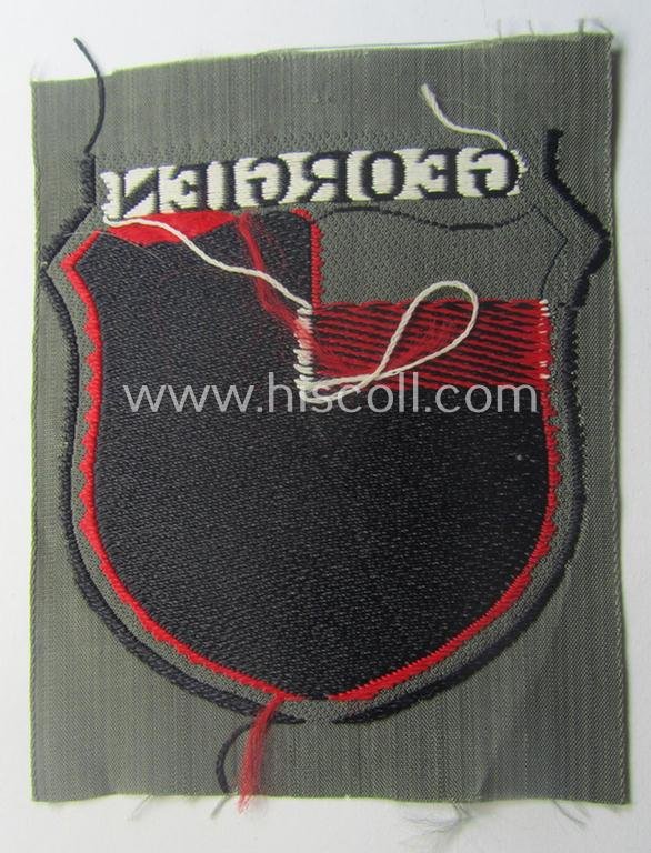 'BeVo'-type armshield entitled: 'Georgien' (being a 'virtually mint- ie. unissued' example as intended for a volunteer who served within the 'Deutsche Wehrmacht' ie. within the 'Georgisches Legion') — image 3