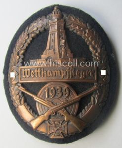 Bronze-toned (and I deem 'Cupal'-based!) 'Kyfhäuserbund Schiessauszeichnung' depicting the 'Kyfhäuser'-monument …