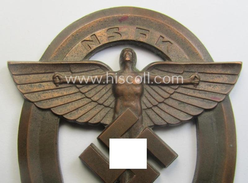 Detailed and pronounced, N.S.F.K.-related plaque (ie. 'Erinnerungs- o. nichttragbare Plakette') as was issued to commemorate a specific meeting ie. national rally entitled: 'N.S.F.K. Ostlandflug - 20.u.21.5.39 - NS-Fliegerkorps' — image 2