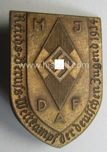 Commemorative, golden-bronze-toned, 'DAF'/'HJ'- (ie. 'Deutsches Arbeits Front o. Hitlerjugend'-) related …