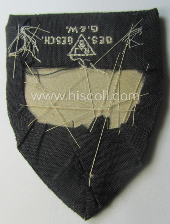 Truly used - and/or unsually confectioned! - RAD (ie. 'Reichsarbeitsdienst') EM-/NCO-pattern sleeve-badge (or: 'Dienststellenabzeichen') bearing the specialist- ie. unit-designation: '314/6' — image 2
