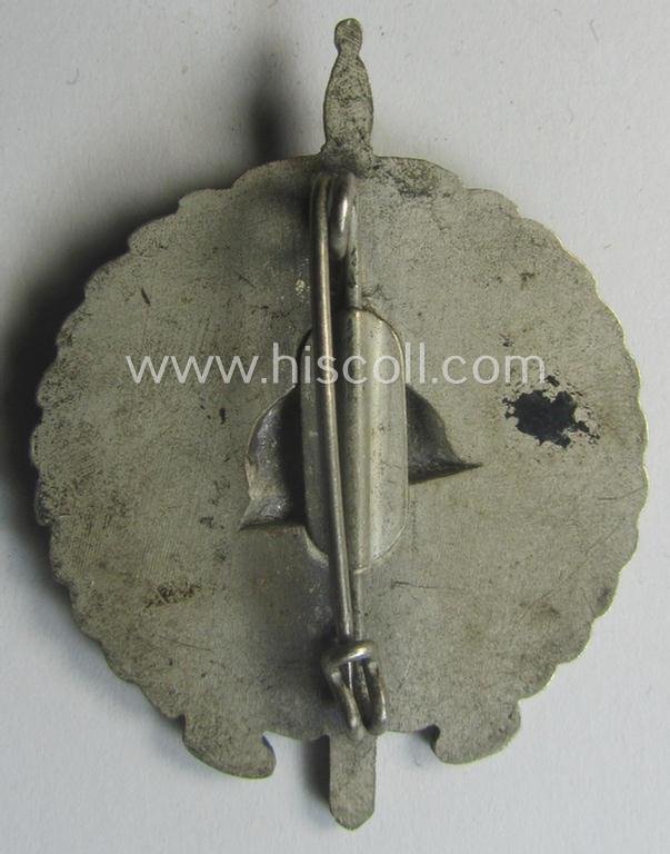 Unusually seen, silver-toned and (I deem) N.S.K.O.V.- (ie. WWI-veteran-) related honorary-badge (ie. 'Ehrenzeichen') being a non-maker-marked example as was issued to commemorate membership within the: 'Rönsahler Wehrverein' — image 2
