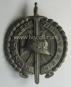 Unusually seen, silver-toned and (I deem) N.S.K.O.V.- (ie. WWI-veteran-) related …