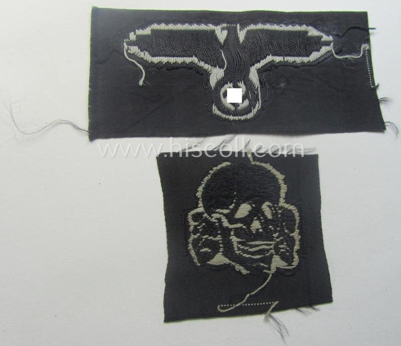 Waffen-SS, 'BeVo'-woven-style skull- and cap-eagle-set (ie. 'Totenkopf- u. Adler-Effektensatz für Schiffchen o. Einheitsfeldmütze') — image 4