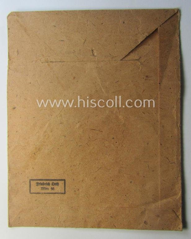 WH (Heeres ie. Waffen-SS) 'Krim'-campaign-shield (by the maker: 'Friedrich Orth') that comes stored in its period (and rarely seen!) 'Zellstoff'-based pouch and that comes in a probably issued- (albeit still 'virtually mint'-), condition — image 6