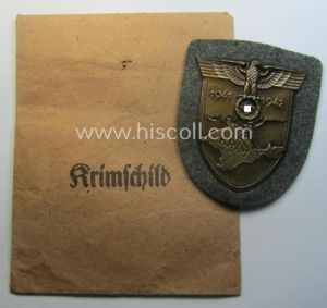 WH (Heeres ie. Waffen-SS) 'Krim'-campaign-shield (by the maker: 'Friedrich Orth') …