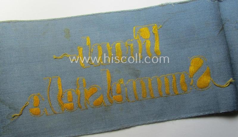 Truly used- and/or worn, WH (Heeres) related armband (ie. 'Armbinde') entitled: 'Front-Sammelstelle' — image 4