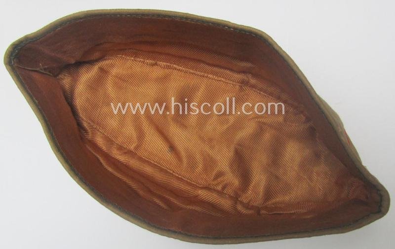 Early-pattern, HJ (ie. Hitlerjugend) beige- (ie. tan-) coloured, 'M34'-pattern side-cap (ie. 'Schiffchen o. Sommermütze nach Vorschrift der RJF') being a minimally used example — image 6