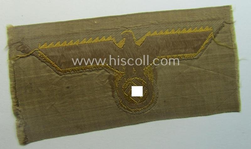 WH (Kriegsmarine) 'tropical-issue' (ie. DAK or: 'Deutsches Afrika Korps'-related-) breasteagle, as executed in neat so-called: 'BeVo'-weave style that comes in a 'virtually mint- ie. unissued', condition — image 3