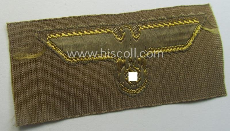 WH (KM) 'tropical-issue' (ie. DAK or: 'Deutsches Afrika Korps'-related-) side-cap-eagle as executed in 'BeVo'-weave-pattern (that comes in an overall very nice- ie. 'virtually mint' condition) — image 3