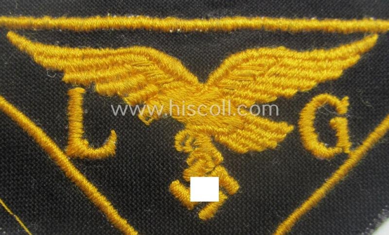 WH (LW) related- (EM- ie. NCO-pattern) machine-embroidered breast-badge ie. eagle-device showing the characters: 'L' and 'G' as was (I deem) specifically intended for staff working within the WH 'Generalluftzeugmeister'- (ie. 'GL'-) organisation — image 2