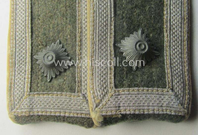 Moderately used pair of typical later-war-period- (ie. 'M44'-pattern) WH (Heeres) NCO-type shoulderstraps as was intended for usage by a: 'Feldwebel eines Infanterie-Rgts.' — image 2