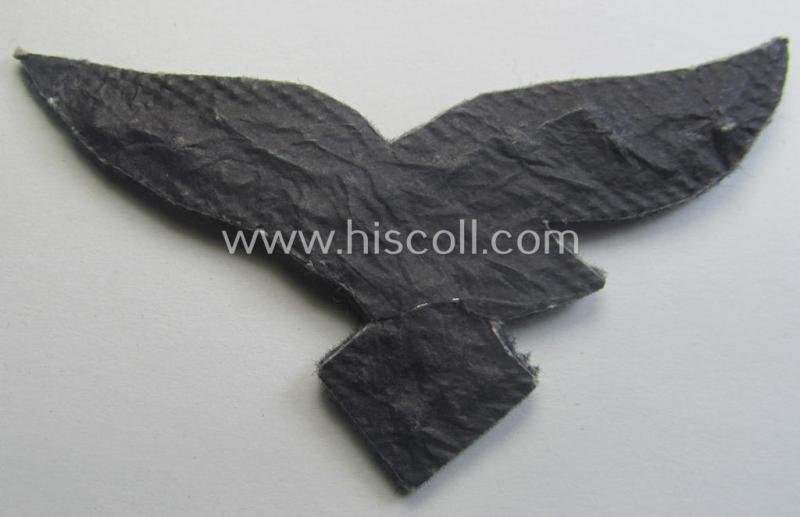 WH (Luftwaffe) officers'-pattern visor-cap-eagle (ie. 'Adler für LW-Offiziers-Schirmmütze') being a neatly hand-embroidered example of the: 'Extra Qualität' that comes in a simply never used- (ie. 'still virtually mint- ie. unissued'-), condition — image 3