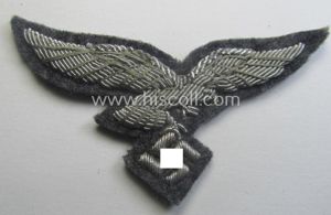 WH (Luftwaffe) officers'-pattern visor-cap-eagle (ie. 'Adler für LW-Offiziers-Schirmmütze') being a …