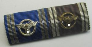 Unusually encountered, dual-pieced, N.S.D.A.P-related ribbon-bar (ie. 'Feld- o. Bandspange'): 'N.S.D.A.P.-Dienstauszeichnungen …
