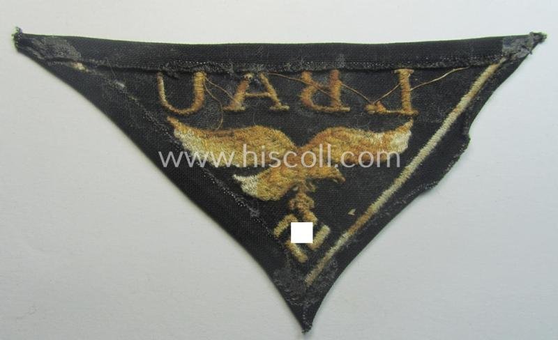 WH (Luftwaffe)-related- (EM- ie. NCO-pattern-) machine-embroidered breast-badge ie. eagle-device showing the text: 'L. Bau' as was (I deem) specifically intended for staff working within the WH 'Generalluftzeugmeister'- (ie. 'GL'-) organisation — image 3